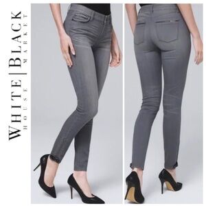 WHBM White House Black Market Skinny Ankle Jeans Grey 8